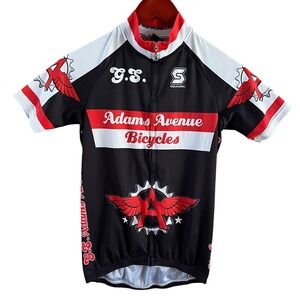 Squadra Womens Cycling Jersey Small Black Full Zip Short Sleeve Bike Shirt Road
